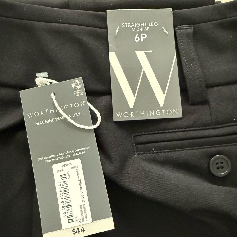 Worthington Black Straight Leg Pants
